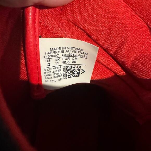 Converse Men's High-Top Basketball Sneakers Black Leather Size 12 Hook and Loop - Picture 8 of 13